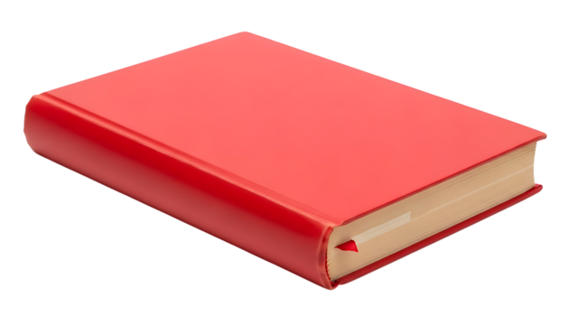 Red book with beige spine on checkered background - Powered by Adobe