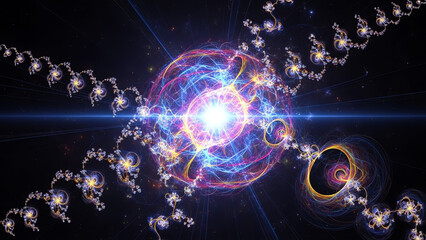 Main Subject Plasma Orb with Colorful Energy Lines