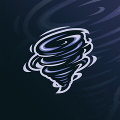 Tornado mascot logo design vector. Tornado illustration for sport and esport team.