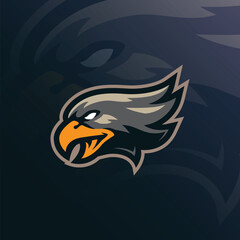 Hawk mascot logo design vector. Hawk head illustration for sports and esport team.