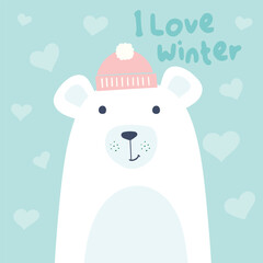 cute polar bear vector illustration