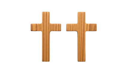 Two wooden crosses on a checkered background