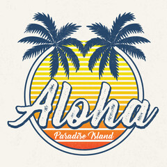 tropical hawaii slogan graphic © ulas