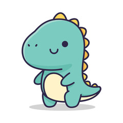 Obraz premium Adorable Cartoon Dinosaur Illustration