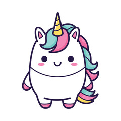 Cute Cartoon Unicorn Illustration