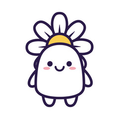 Adorable Cartoon Flower Character Illustration