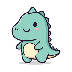 Adorable Cartoon Dinosaur Illustration
