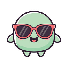 Cool Cartoon Character Wearing Sunglasses Vector Illustration