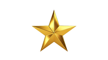 Golden star on transparent grid background