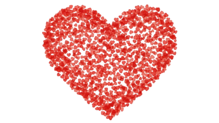 Red heart shape composed of small red circles