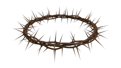 Brown thorny crown on transparent background