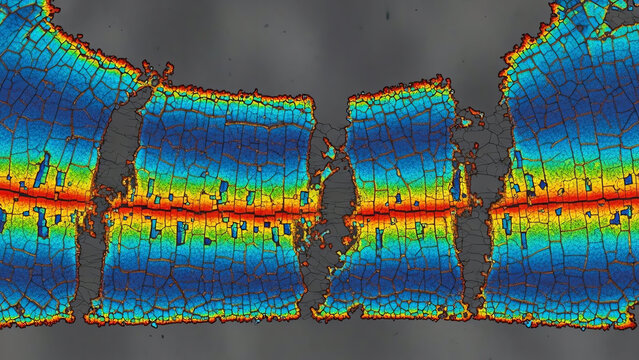 Micrograph Crack Pattern in Colorful Thin Section
