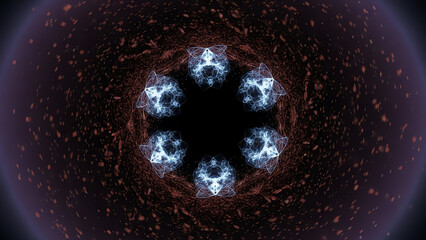 Central Circular Pattern with Glowing Geometric Stars