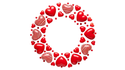 Red hearts and candies wreath