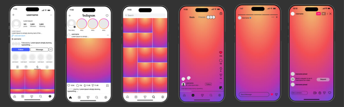 instagram mockup social media template. instagram Story template. instagram Post template. instagram mockup in iPhone 16. instagram profile template.