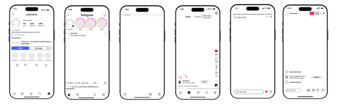 Instagram post feed frame mockup with smartphone Iphone 16 pro max mock up template design, social media instagram carousel post template, mobile app scroll frame pages.