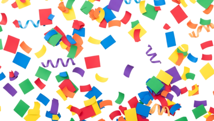 Colorful Confetti on Checkered Background