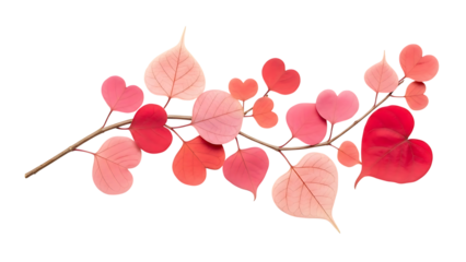 Red and Pink Leaves on Branch