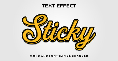 Sticky editable text effect