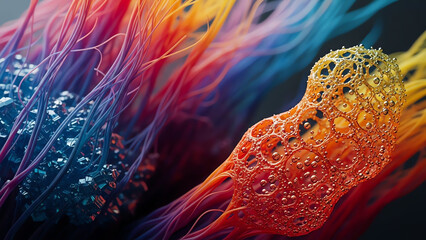 Color Fibers Bubble Bead Orange