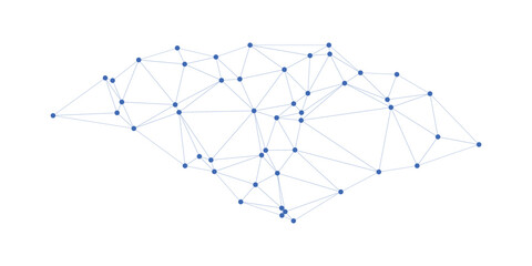 Complex network structure with interconnected nodes