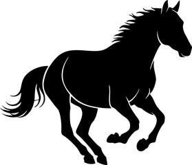 Obraz premium Black Horse Silhouette Running Fast 1.