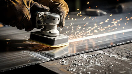 Knife Edge Metal Grinding Action