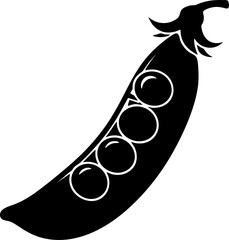 Black pea pod icon design.
