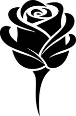 Black Rose Flower Graphic Design.