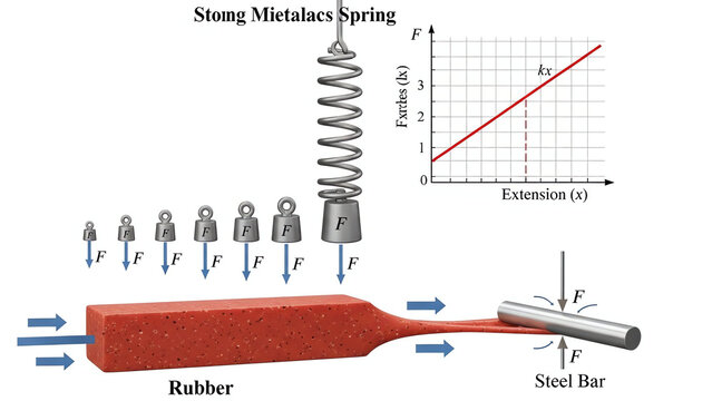 Stong Metal Spring Setup with Rubber Block and Steel Bar
