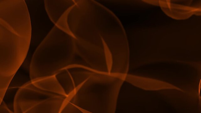 Flowing amber smoke-like ribbons on a dark background, silky abstract waves with warm glow, ideal for cinematic motion graphics, transitions, and elegant overlays.