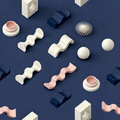 Abstract 3D geometric shapes