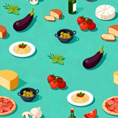 ingredient vegetables pasta and pizza