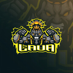 Lava mascot logo design vector. Mount lava illustration for sport and esport team.