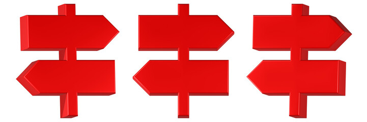 signpost icon 3d render red color