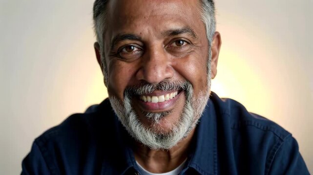 Close-up of smiling middle-aged and elderly men