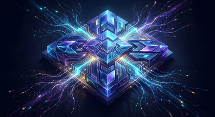 High Performance Microchip Architecture with Glowing Geometric Circuit Paths