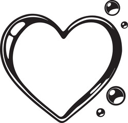 love vector illustrations heart silhouette bubble logo shape icon art outline symbol realistic romantic black color glass liquid wedding shampoo shape