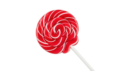 Swirl Lollipop Red and White Candy on Stick isolated on a transparent background sweet