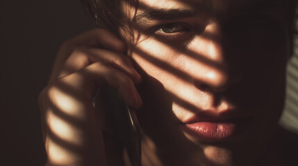 A man is talking on a cell phone