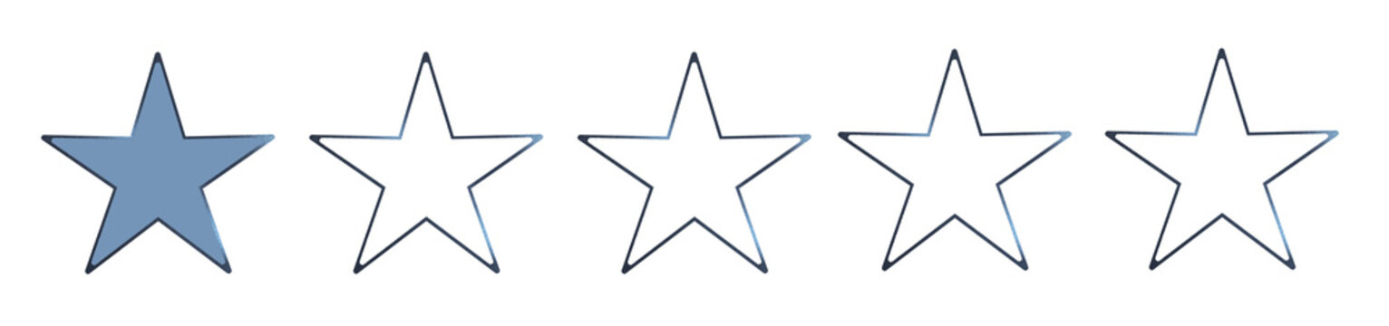One star rating concept representing negative customer feedback or poor evaluation. Visual symbol of