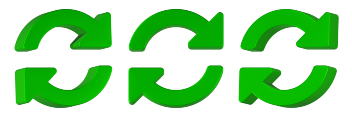 recycle icon 3d render green color