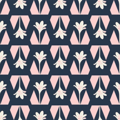 Seamless elegant pattern with lilies. Print for textile, wallpaper, covers, surface. Retro stylization. For fashion fabric.