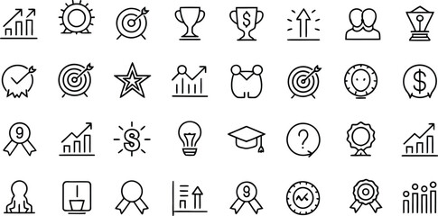 Collection of business and education icons