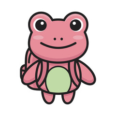 Obraz premium Pink Frog Vector Illustration for Kids