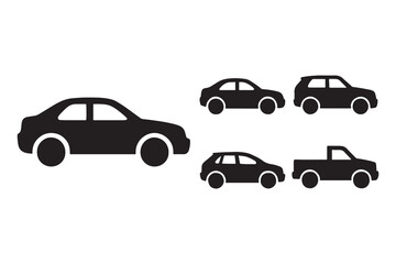 Black Car Silhouettes Set