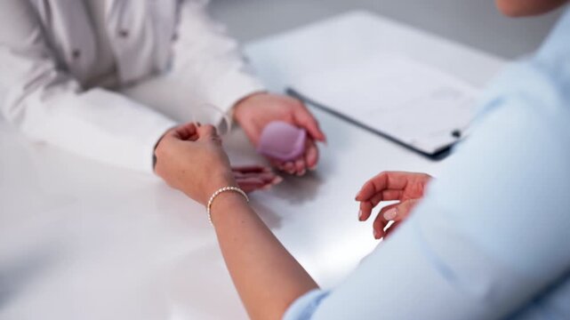 Gynecologist Consulting Woman On Diaphragm Contraception