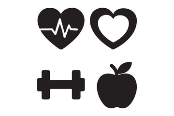 Health and Fitness Wellness Icons Set