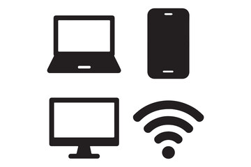 Technology Devices and Wireless Connectivity Icons