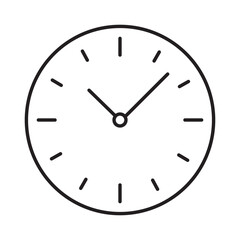Simple wall clock linear icon vector illustration symbol isolated white background time management schedule deadline hour minute watch alarm design